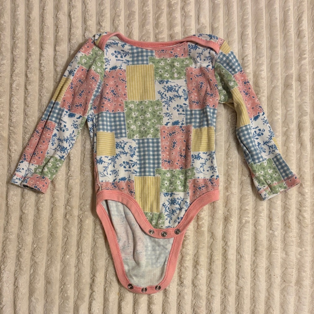 John Deere Multicolor Patchwork Baby Bodysuit